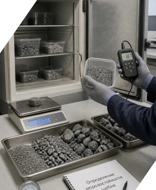 Определение морозостойкости щебня в Коркине от 3633 р. | ЭкспертизаРоссия
